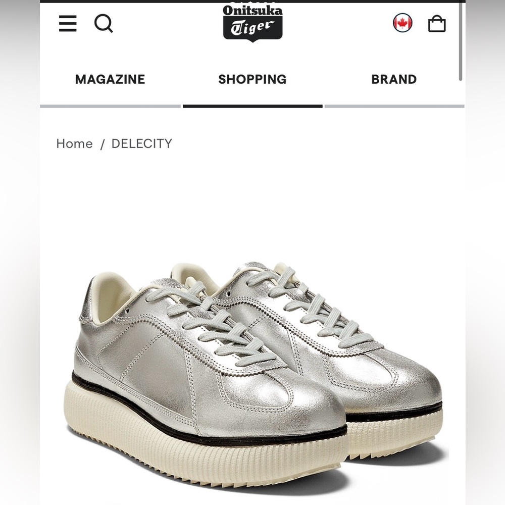 Onitsuka Tiger Delecity Metallic Silver Platform Sneakers